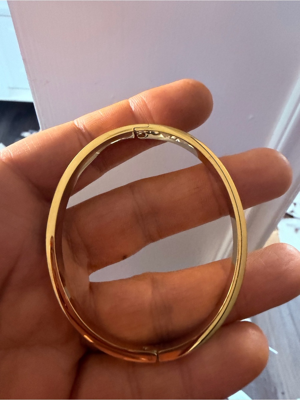 Gold-Tone Crystal Accent Bangle Bracelet - Women's Jewelry - Picture 5 of 6